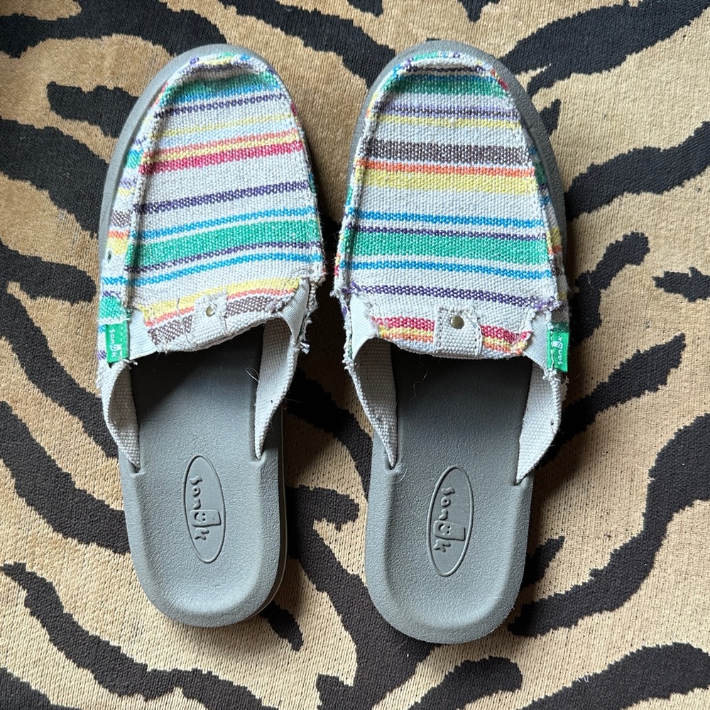 Sanuk Multicolor Striped Slip-On Shoes